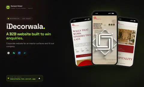 iDecorwala: three mobile screens